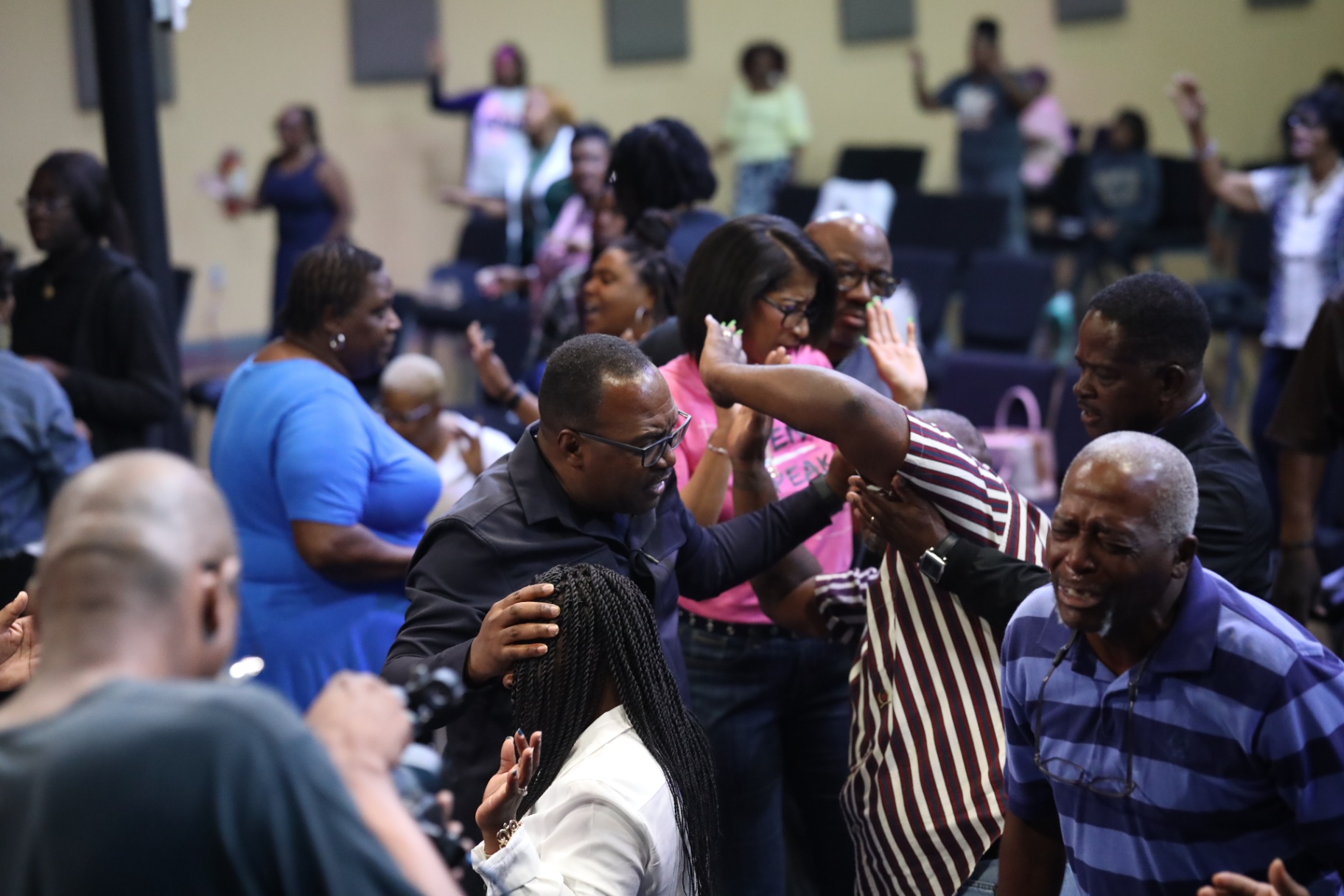 The congregation in worship