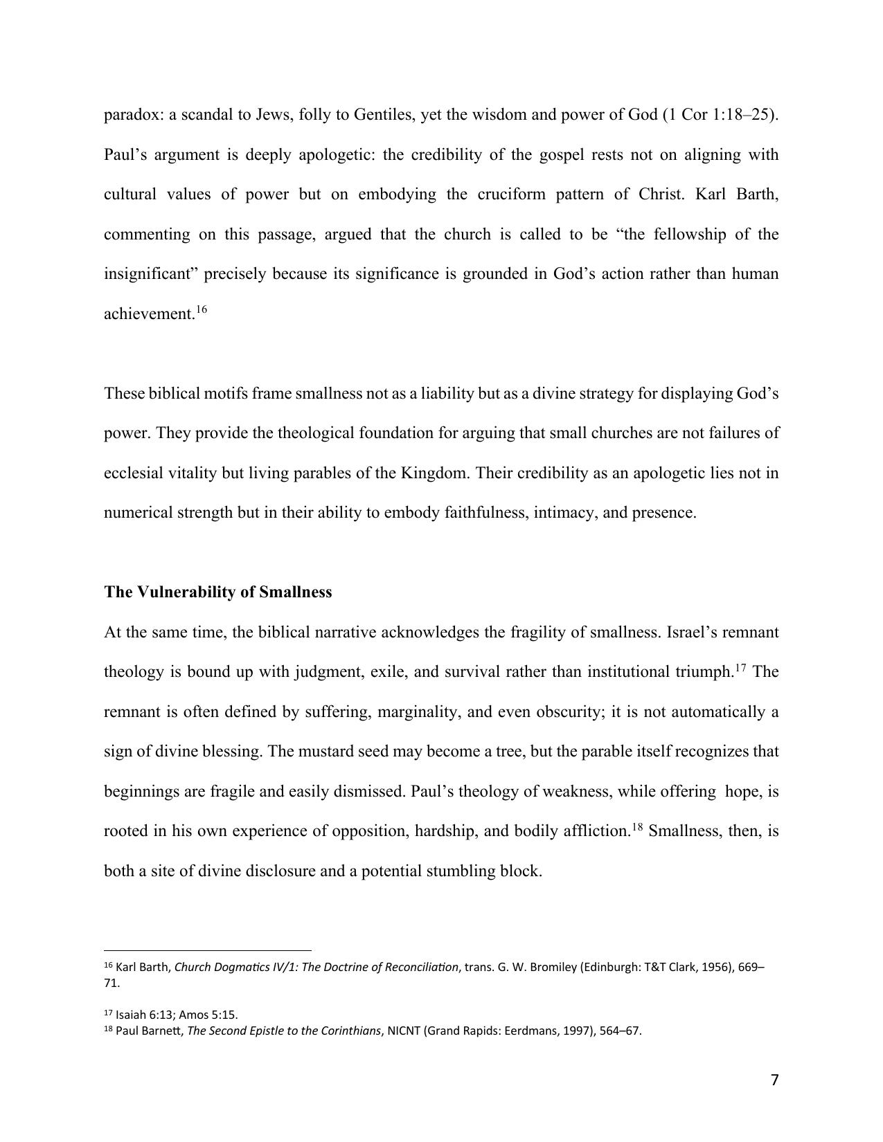 The Small Church as an Apologetic, page 7