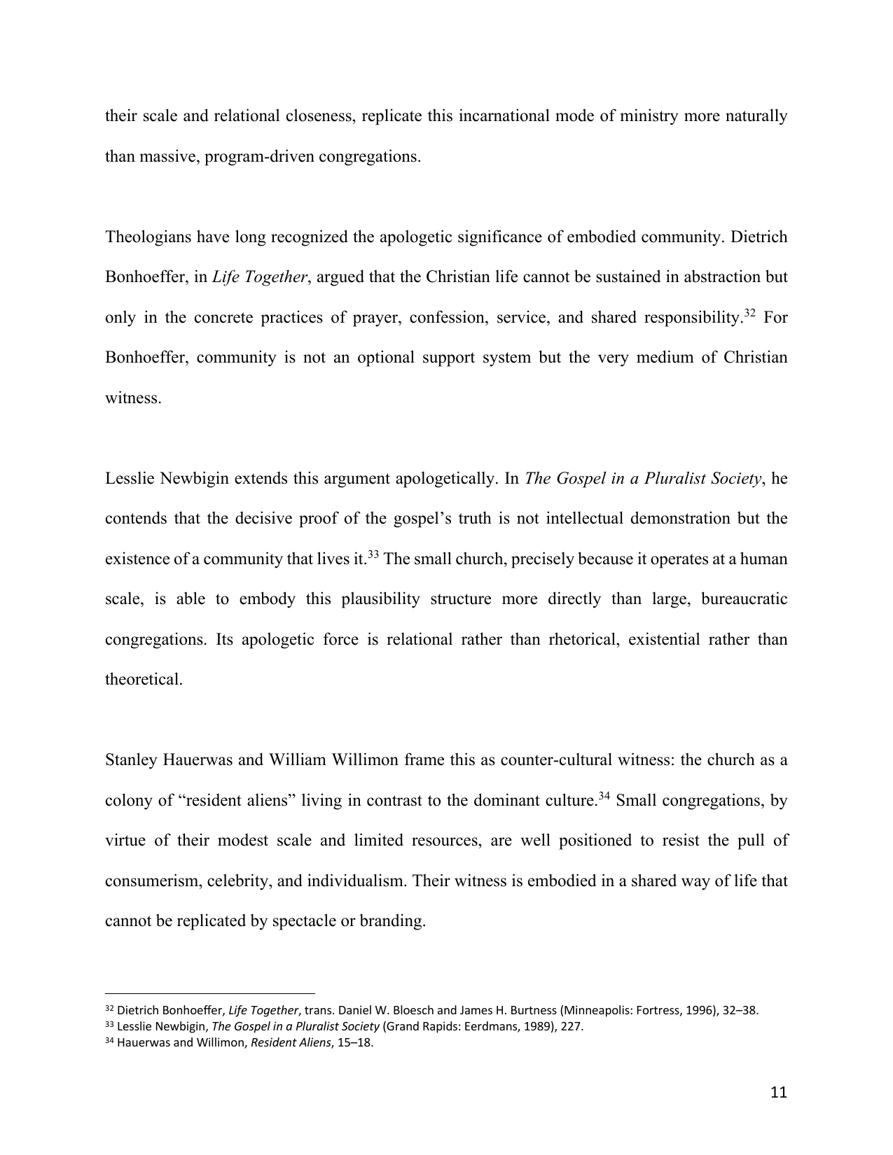 The Small Church as an Apologetic, page 11