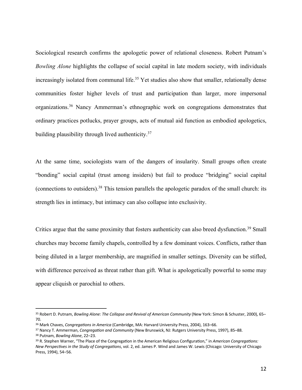 The Small Church as an Apologetic, page 12