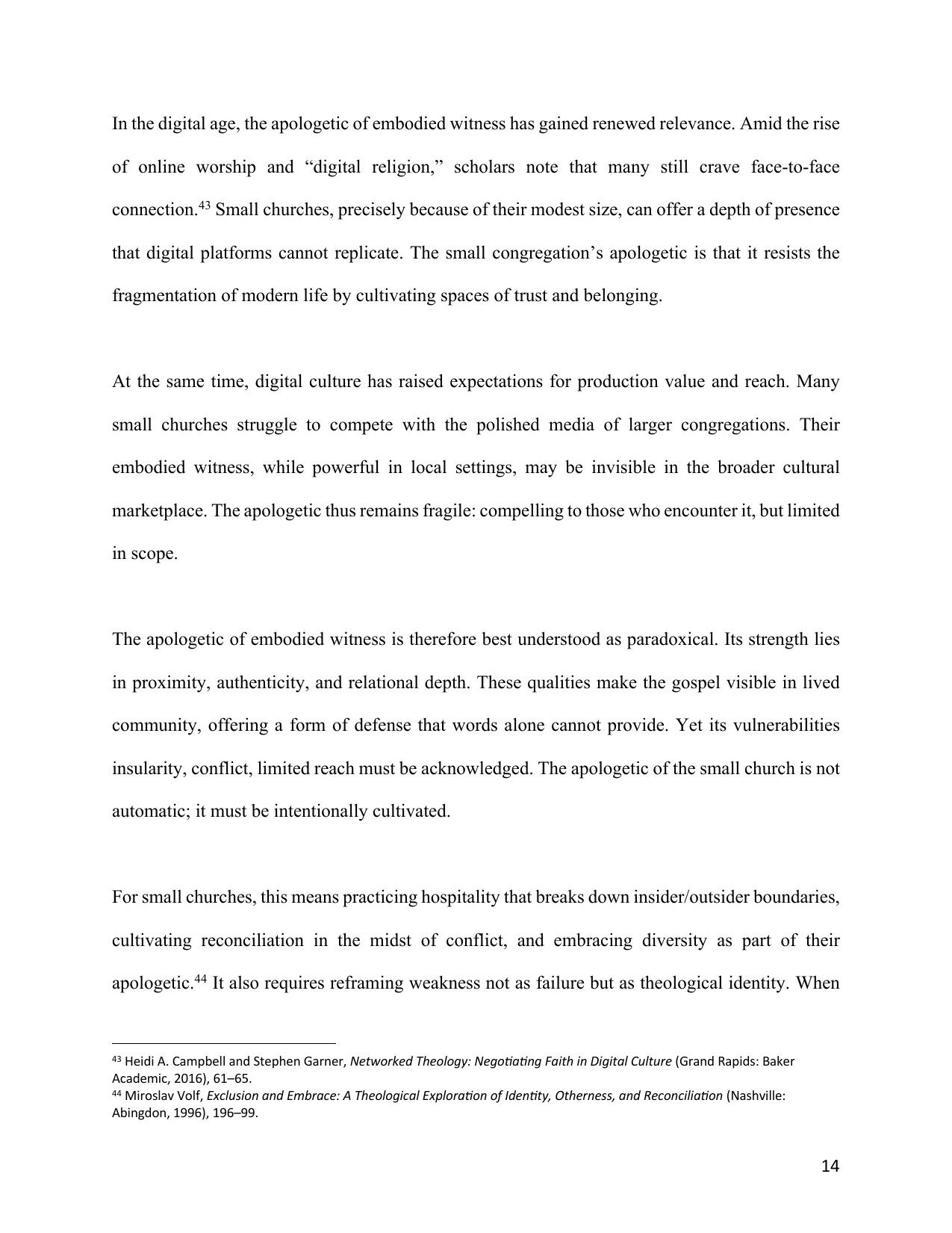 The Small Church as an Apologetic, page 14
