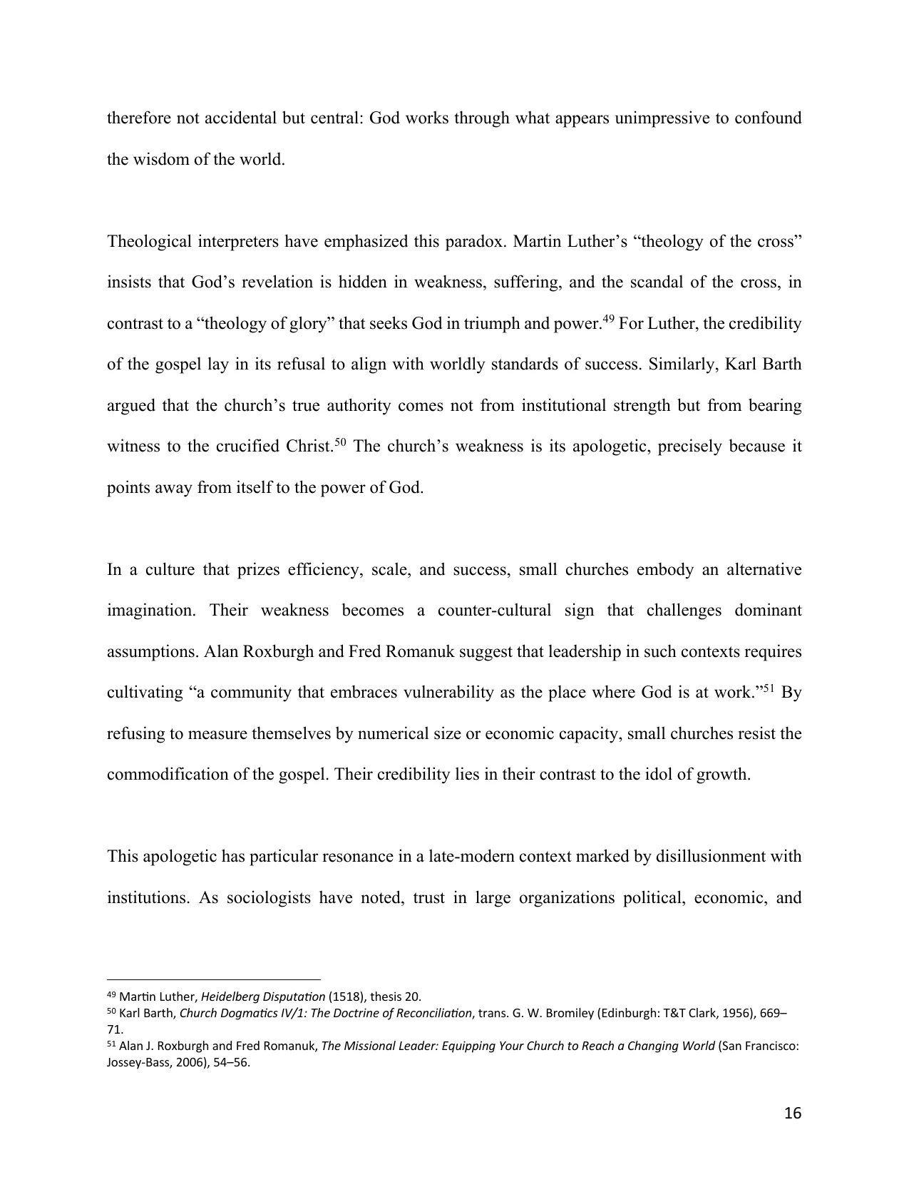 The Small Church as an Apologetic, page 16