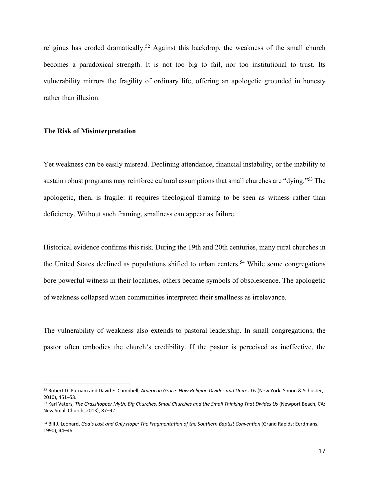 The Small Church as an Apologetic, page 17