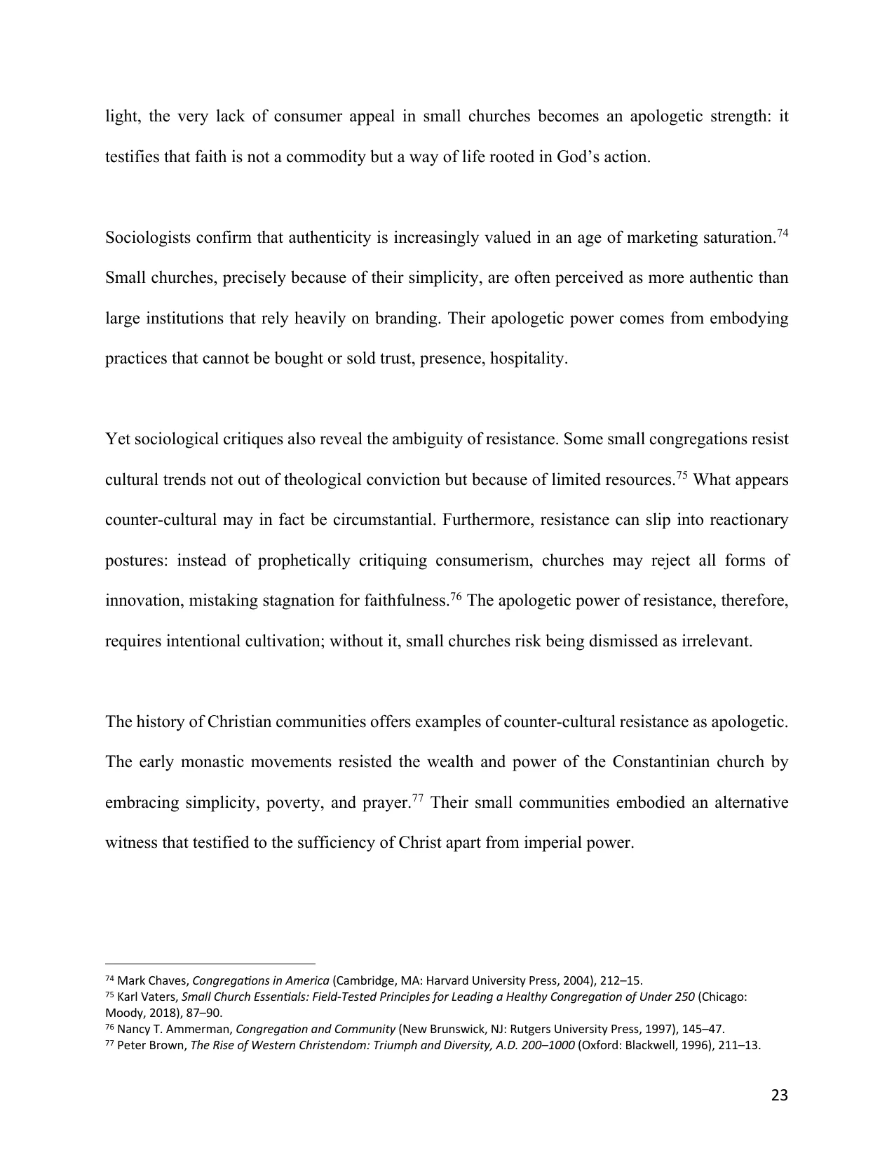 The Small Church as an Apologetic, page 23