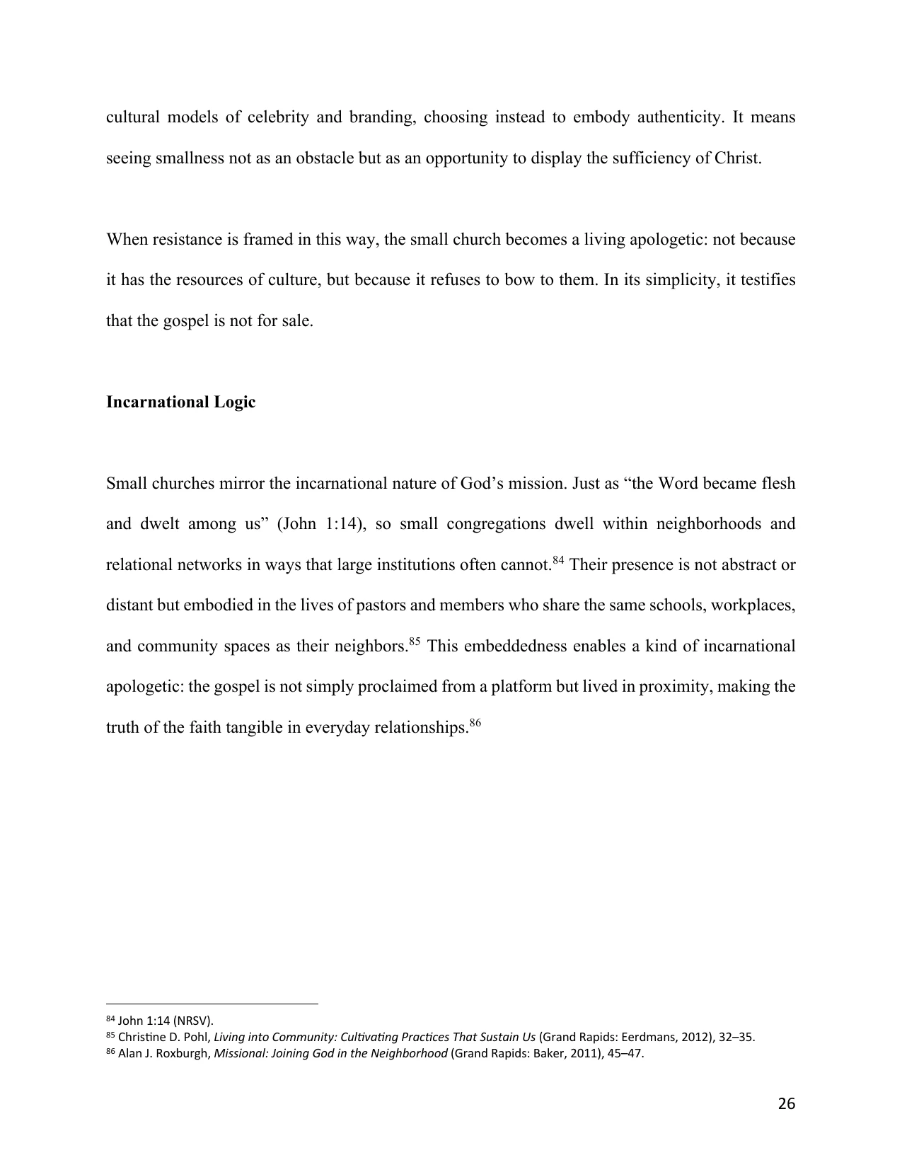The Small Church as an Apologetic, page 26
