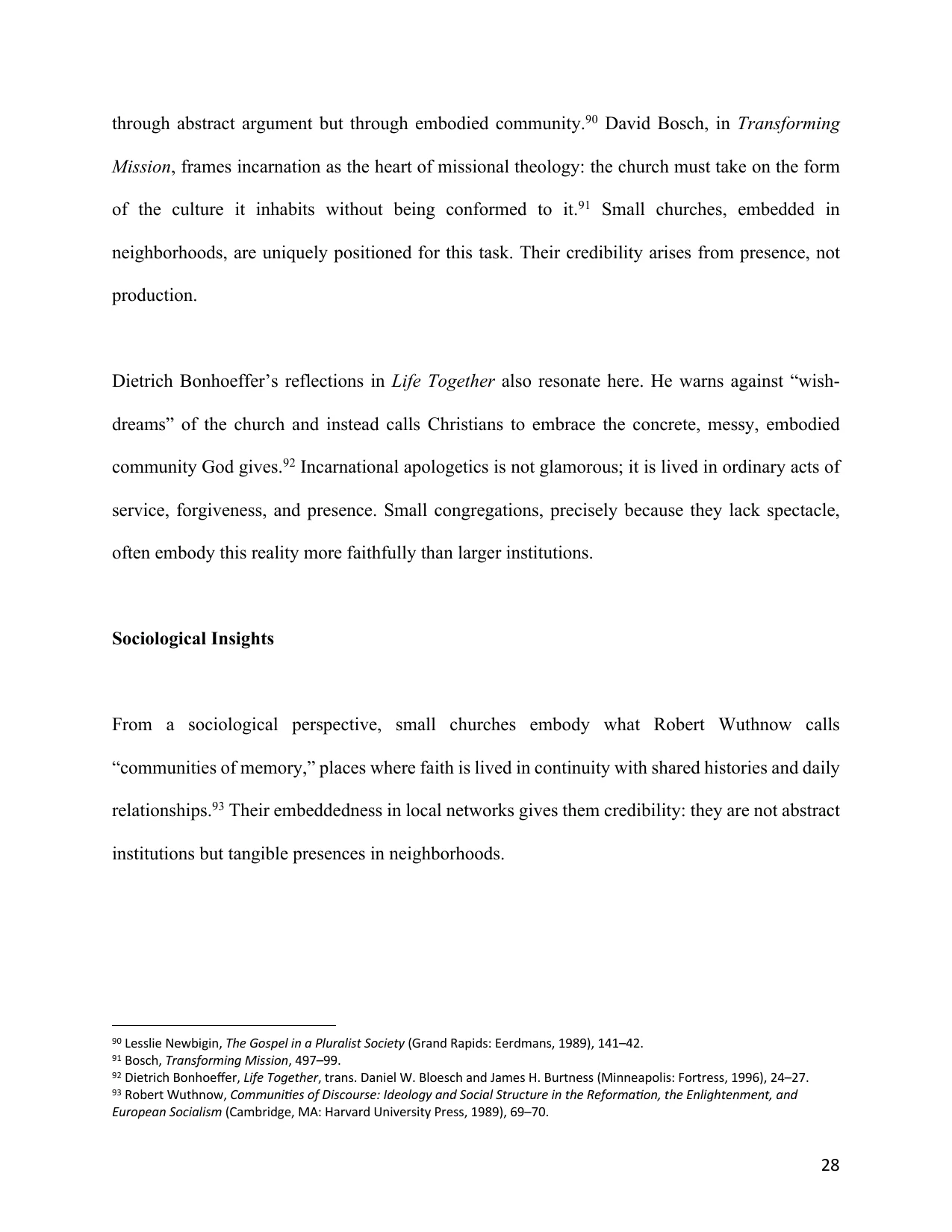 The Small Church as an Apologetic, page 28
