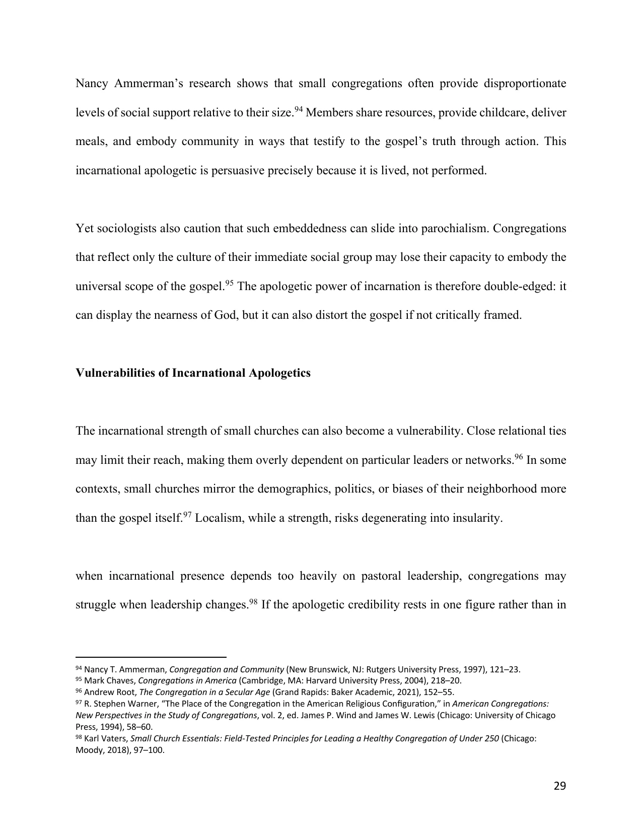 The Small Church as an Apologetic, page 29