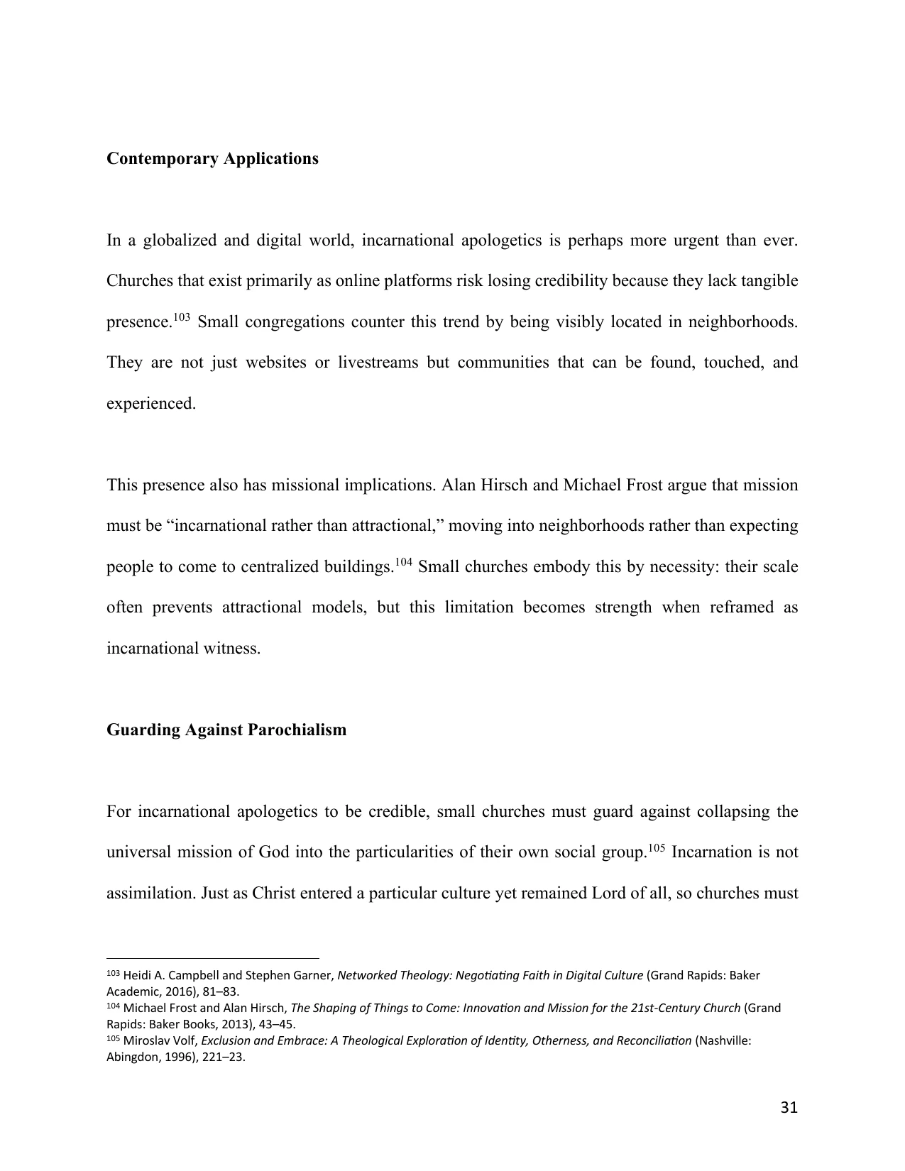 The Small Church as an Apologetic, page 31