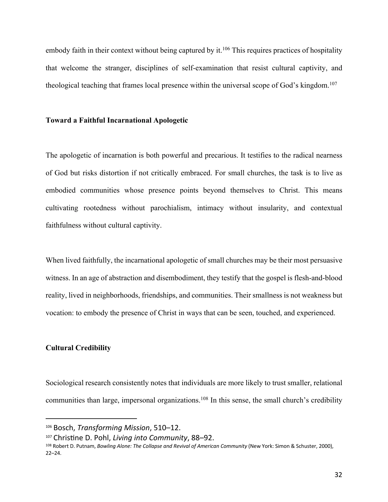 The Small Church as an Apologetic, page 32