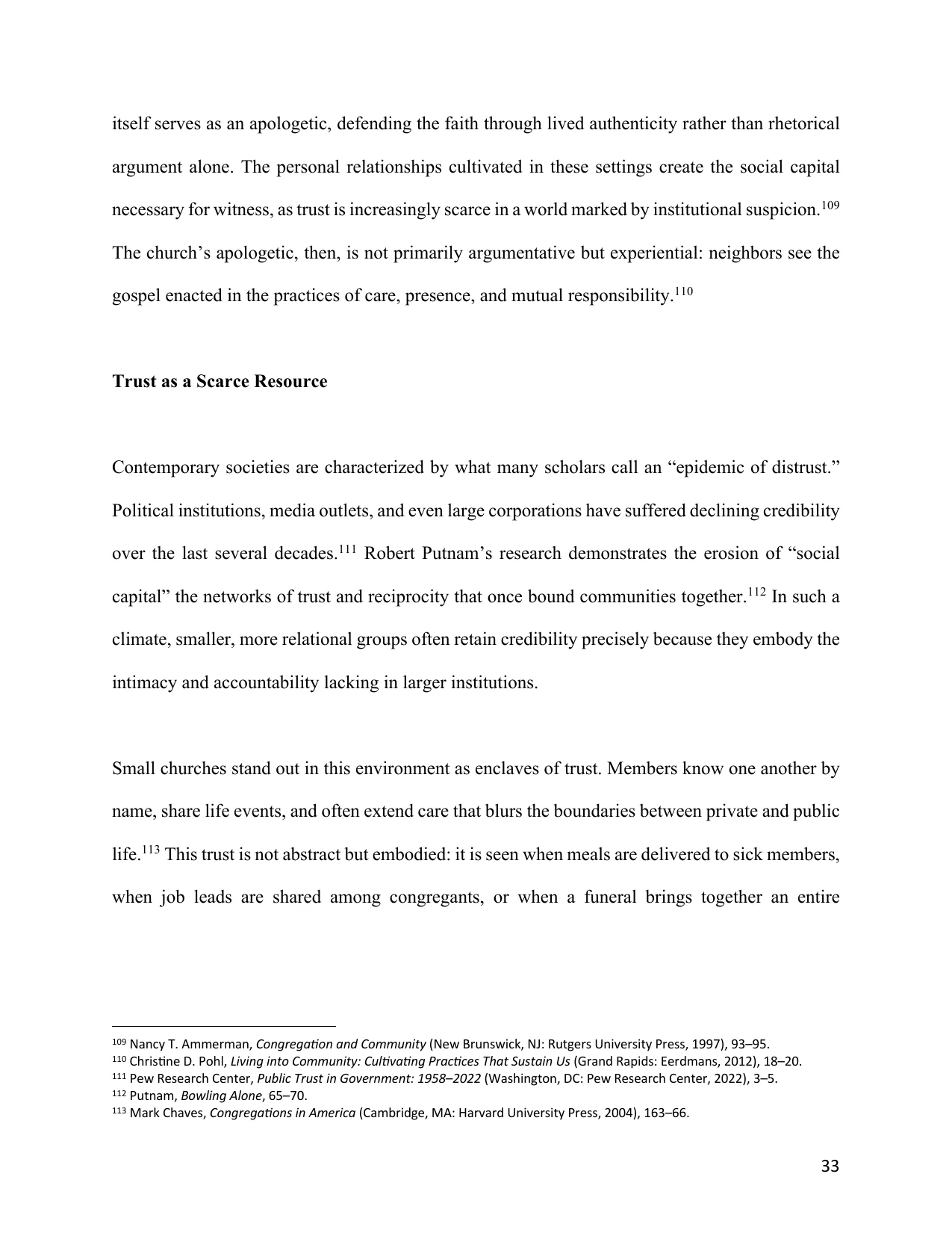 The Small Church as an Apologetic, page 33