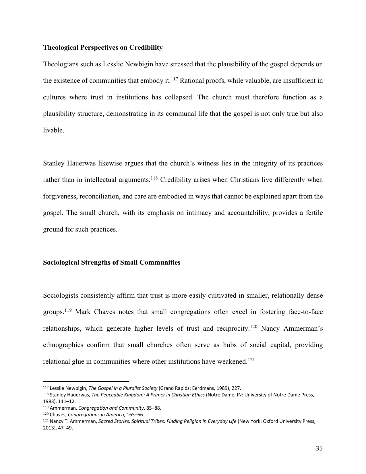 The Small Church as an Apologetic, page 35
