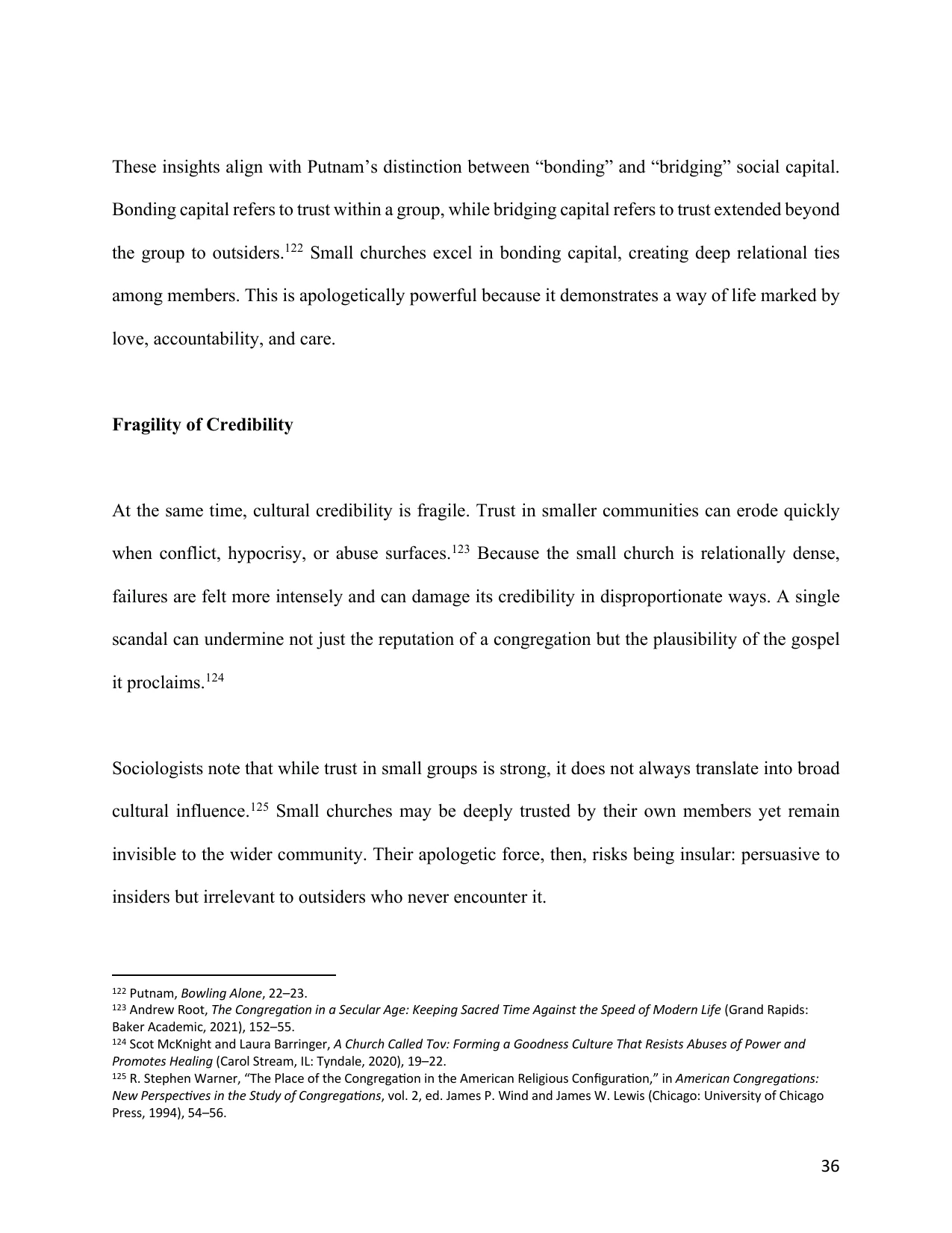 The Small Church as an Apologetic, page 36