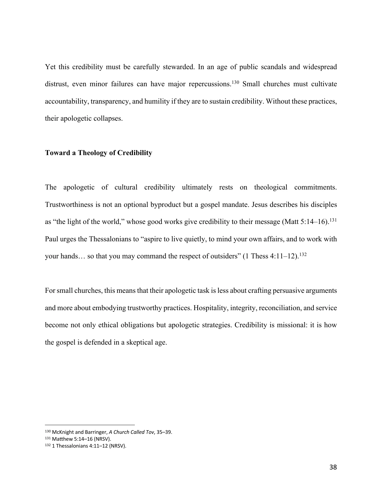 The Small Church as an Apologetic, page 38