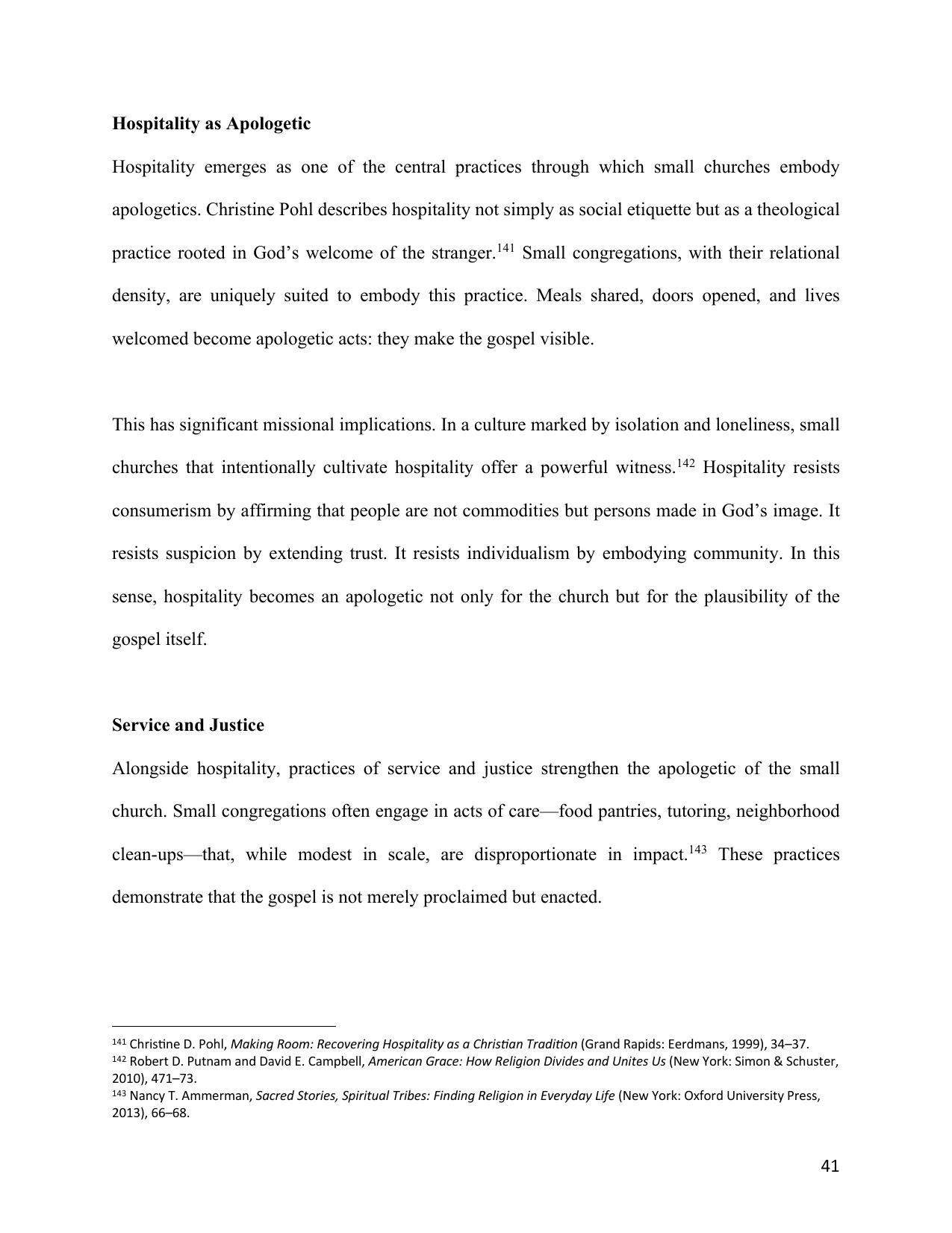 The Small Church as an Apologetic, page 41