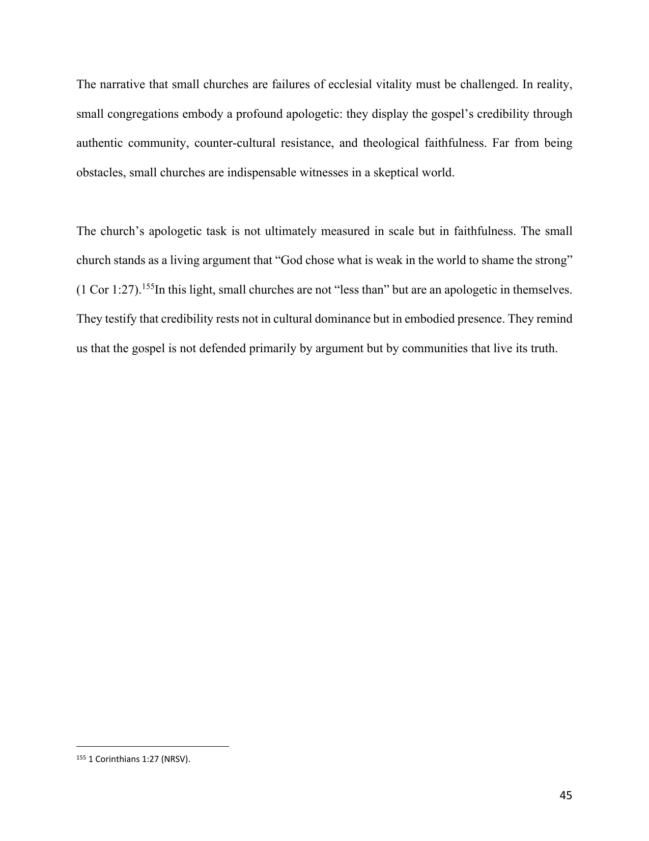 The Small Church as an Apologetic, page 45