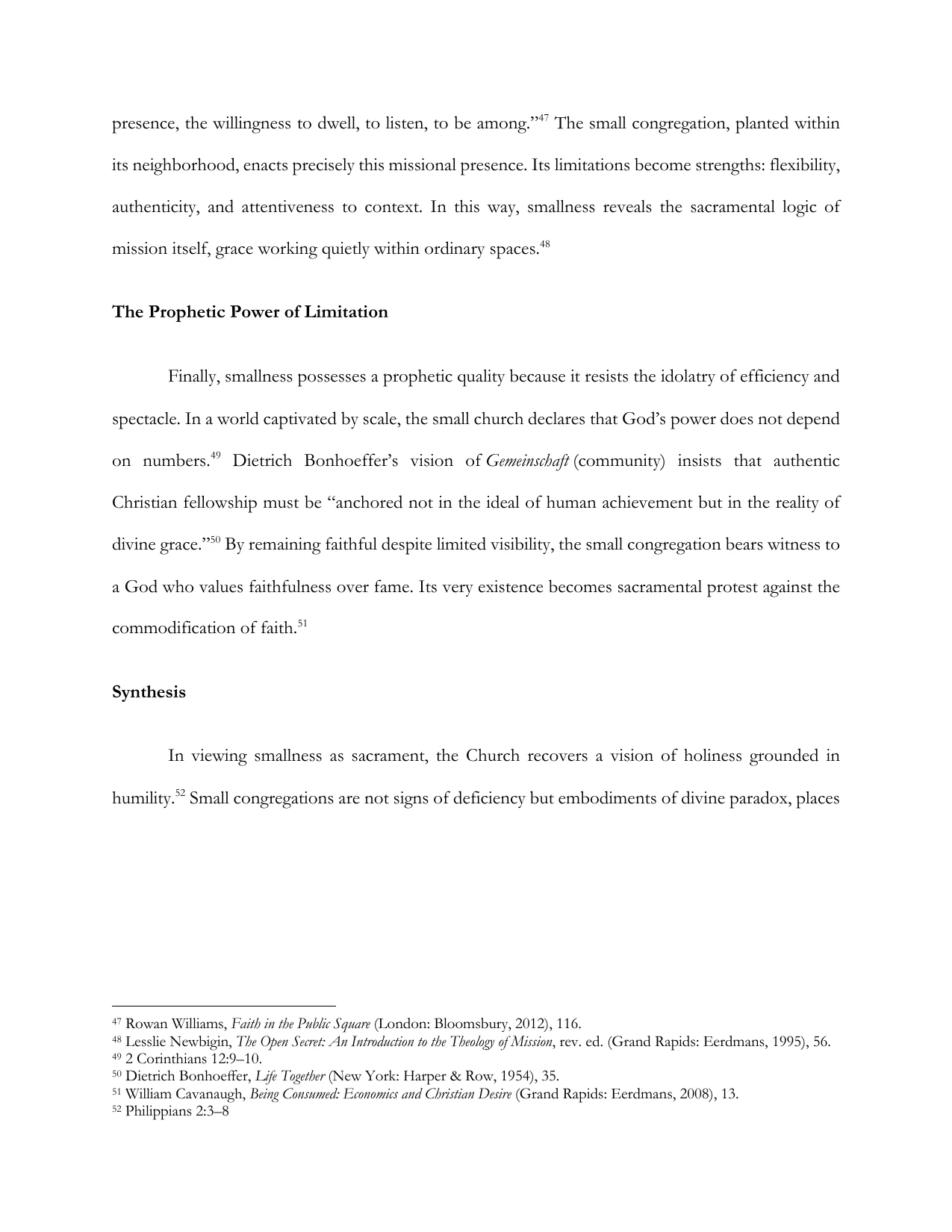The Small Church as Prophetic Witness in a Post-Christian Culture, page 11