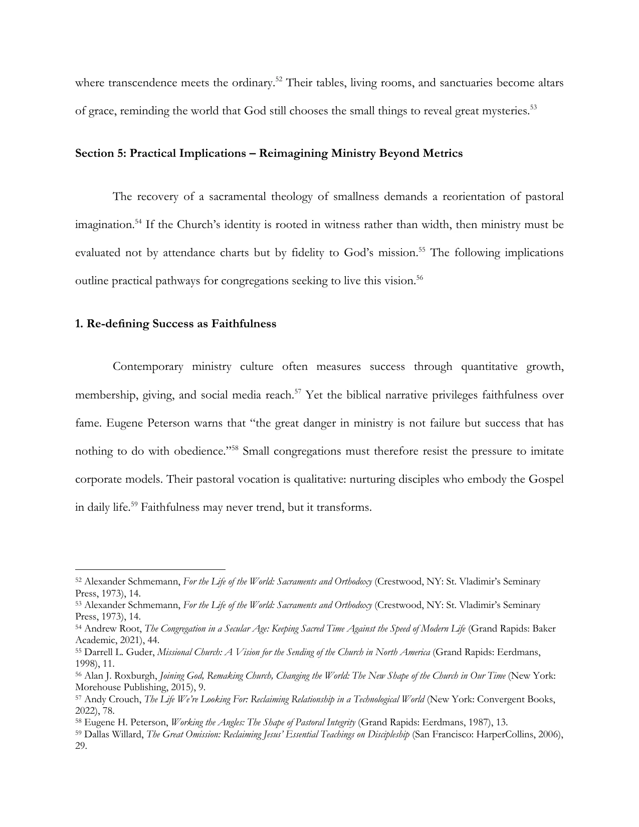 The Small Church as Prophetic Witness in a Post-Christian Culture, page 12