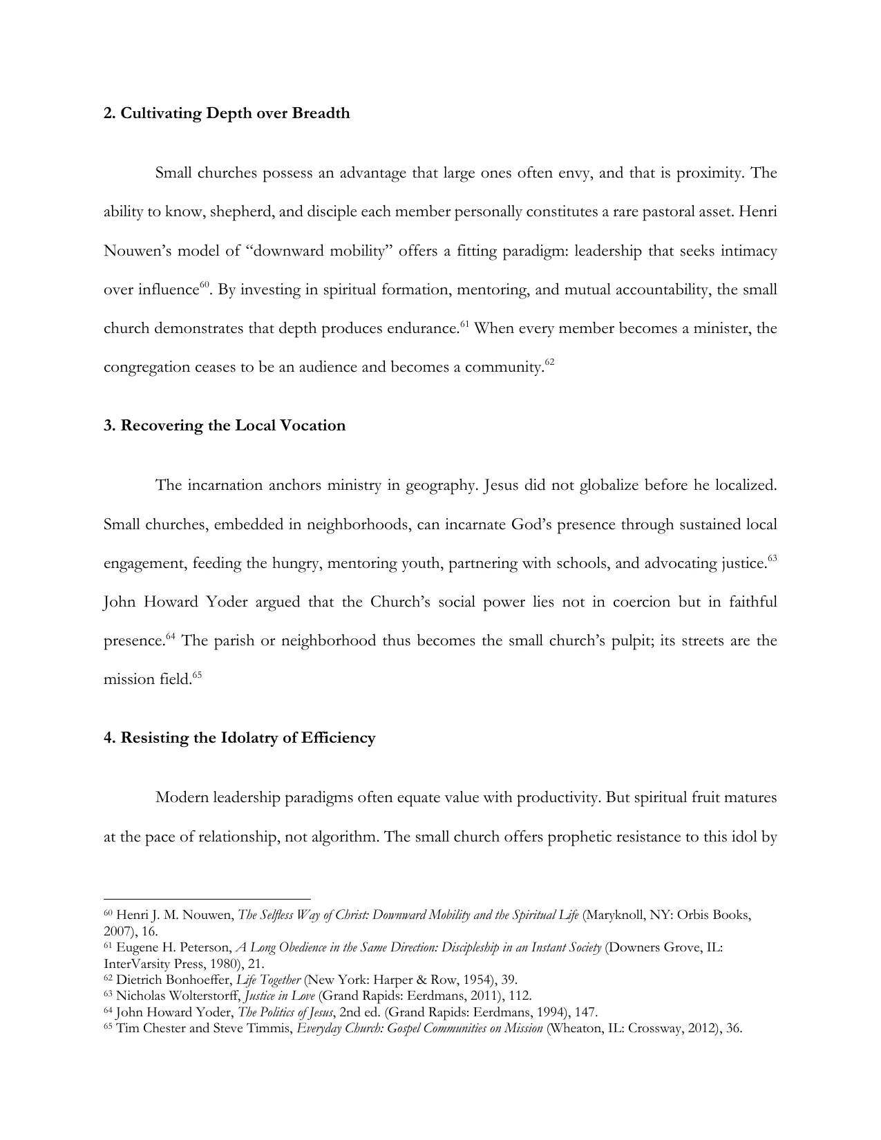 The Small Church as Prophetic Witness in a Post-Christian Culture, page 13