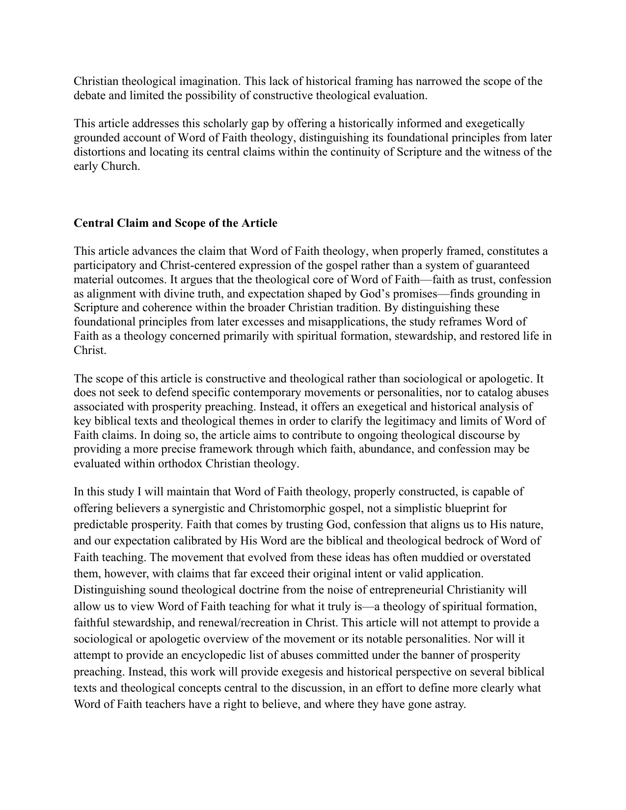 The Word of Faith: A Constructive Theological Reframing, page 4